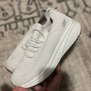 Skechers White Slip-On Sneakers